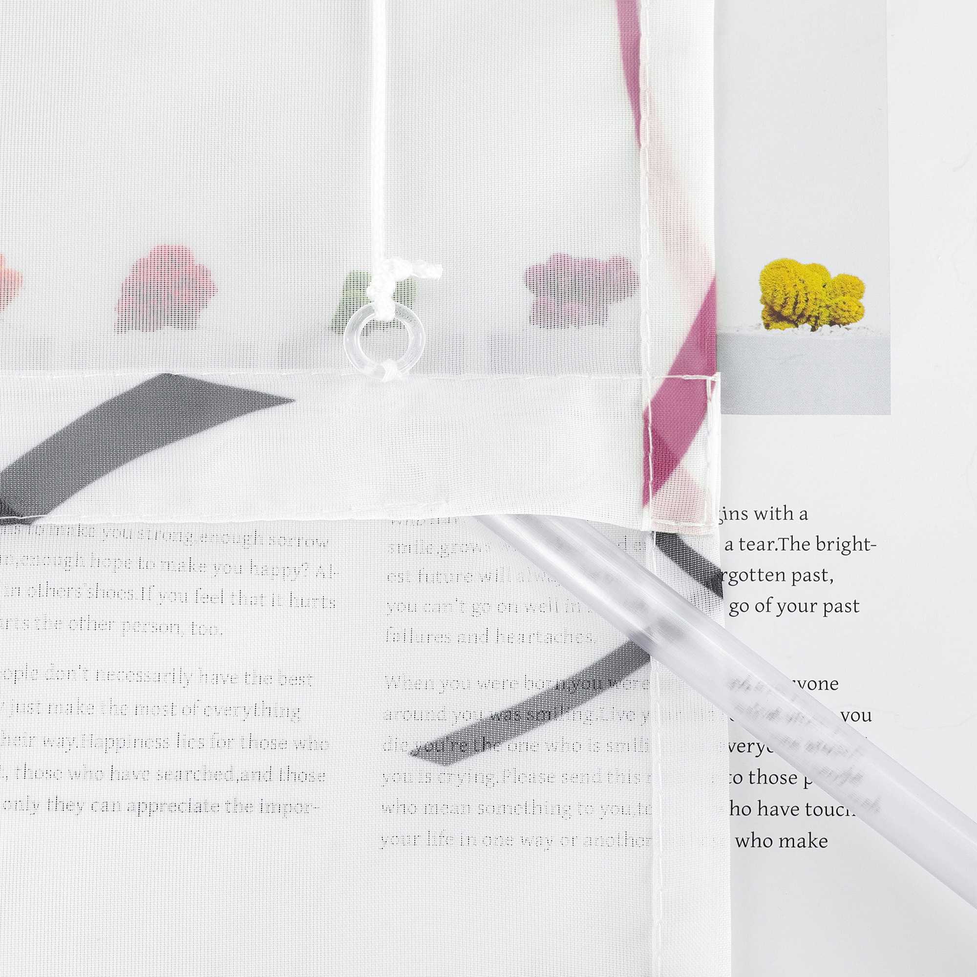 Roman Shade with Printed Clip Design