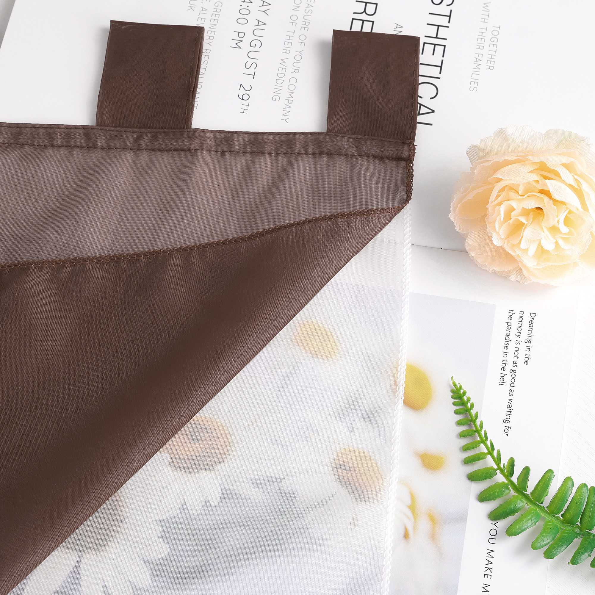 Curtains with Tab-Top Hanging and Triangular Hem Set of 2