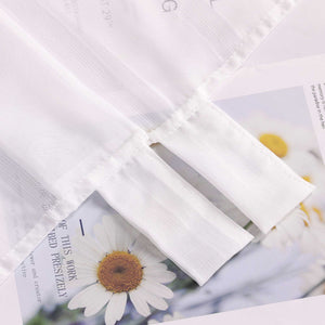 Tab-Top Curtain with Stripes Solid Color Sheer Light-Filtering