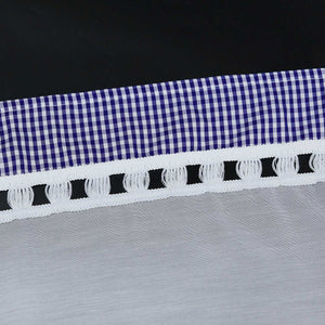 Cafe Curtains with Vintage Check Pattern Country Style Short 1 Piece - Blue, H x W 45 x 120cm