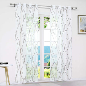 Grommet Curtain with Wave Pattern Light-Filtering