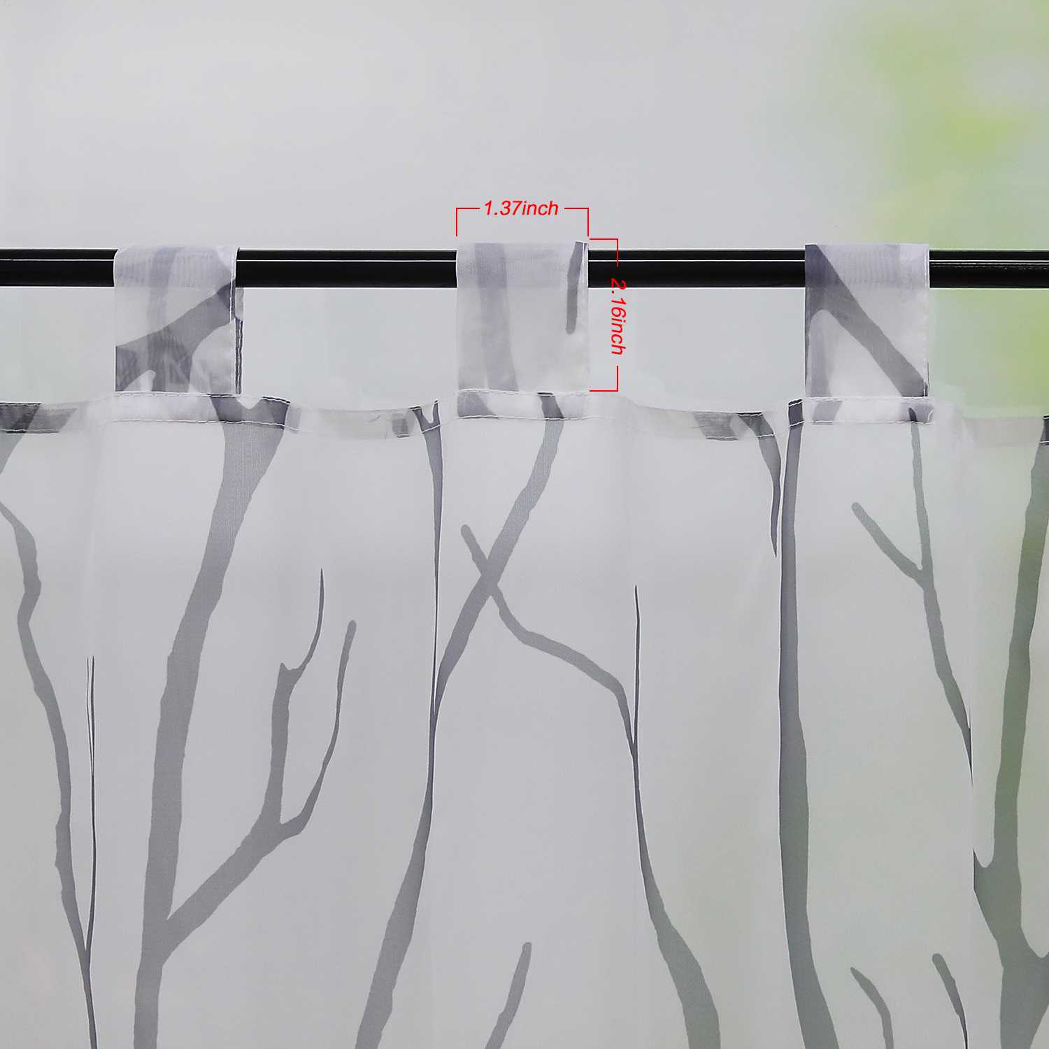 Cafe Curtain Semi-Sheer with Pattern 1 Piece - Sand, H x W 45 x 90cm