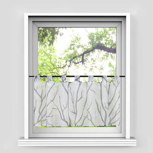 Cafe Curtain Semi-Sheer with Pattern 1 Piece - White, H x W 45 x 90cm