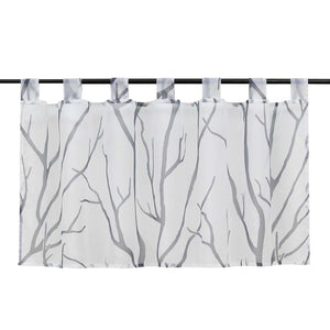 Cafe Curtain Semi-Sheer with Pattern 1 Piece - White, H x W 45 x 120cm
