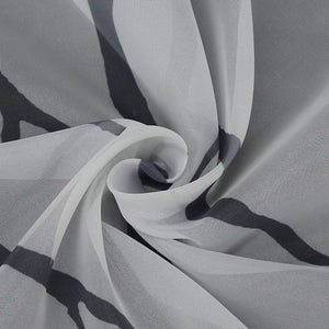 Cafe Curtain Semi-Sheer with Pattern 1 Piece - White, H x W 60 x 140cm