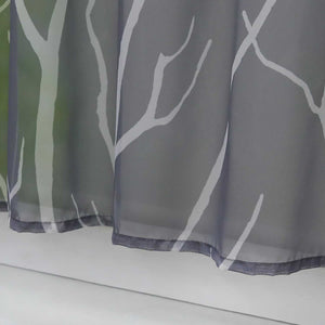 Cafe Curtain Semi-Sheer with Pattern 1 Piece - Gray, HxH 60 x 120cm