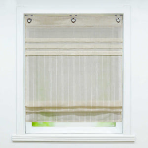 Roman Shade with U-Hooks Striped Pattern Solid Color 1 Piece