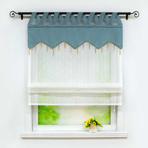 Roman Shade with Decorative Valance and Embroidery 1 Piece