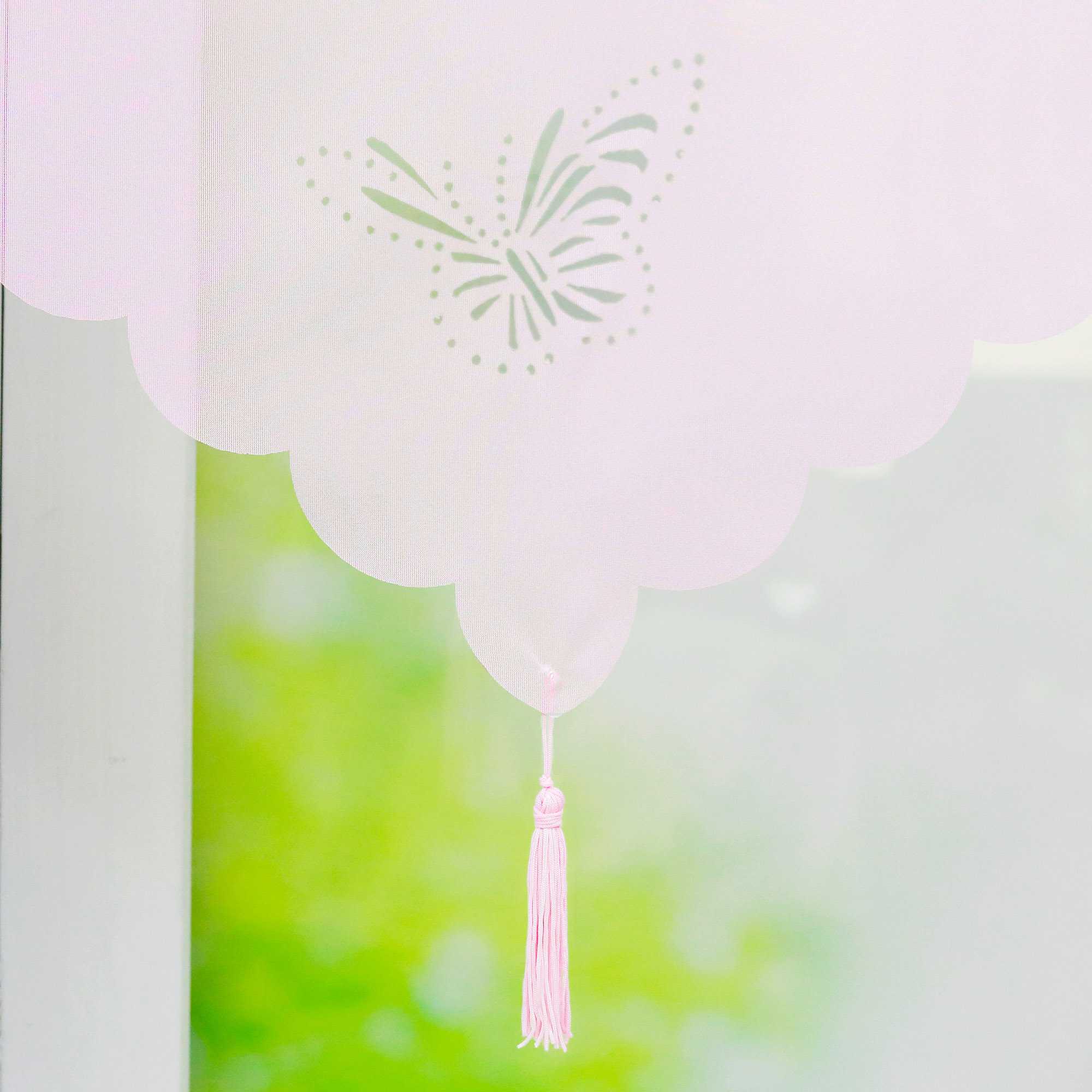 Cafe Curtain with Butterfly Design Triangular Hem 1 Piece - Gray, W x H 40 x 60cm