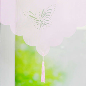 Cafe Curtain with Butterfly Design Triangular Hem 1 Piece - Gray, W x H 40 x 60cm