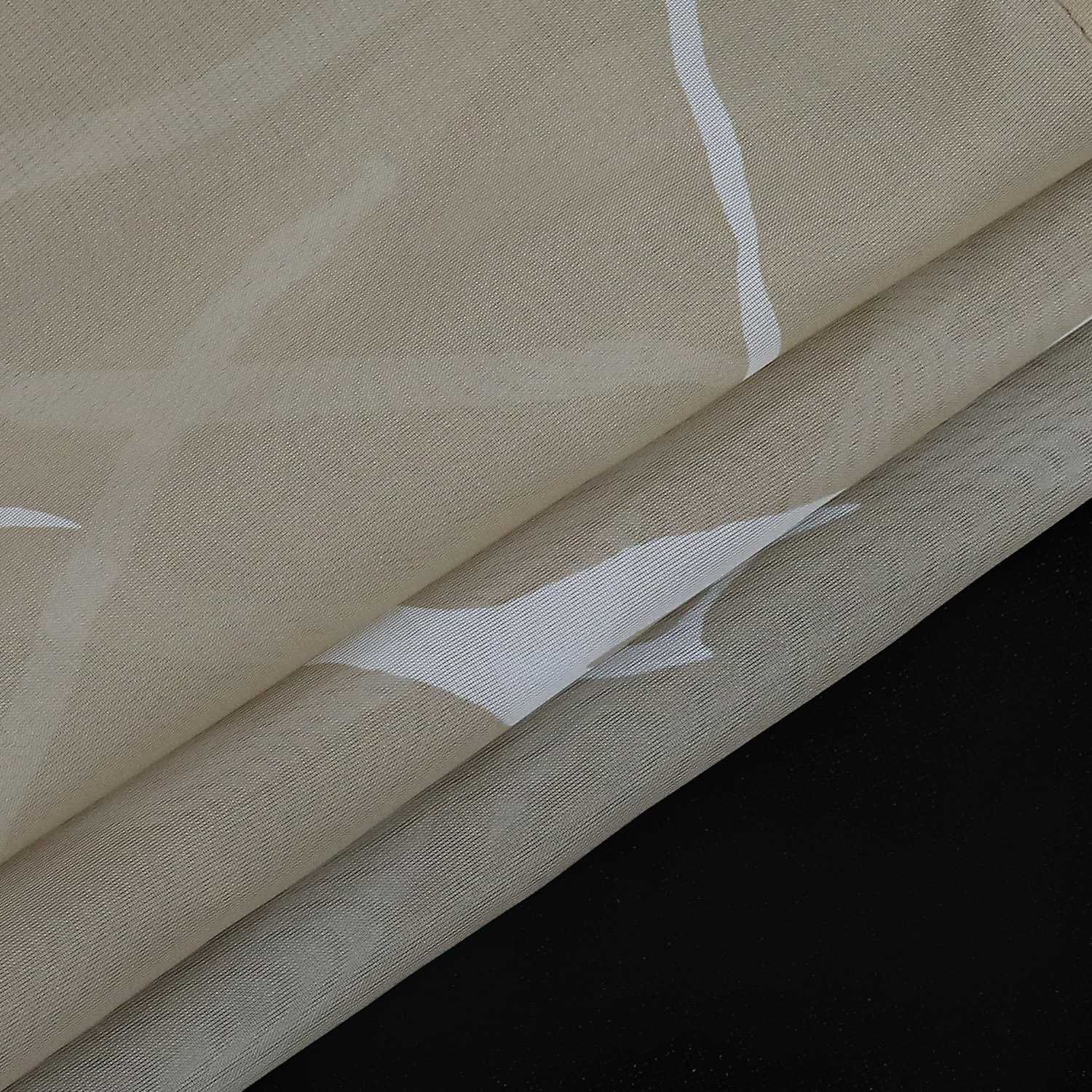 Cafe Curtain Semi-Sheer with Pattern 1 Piece - Brown, H x W 60 x 90cm