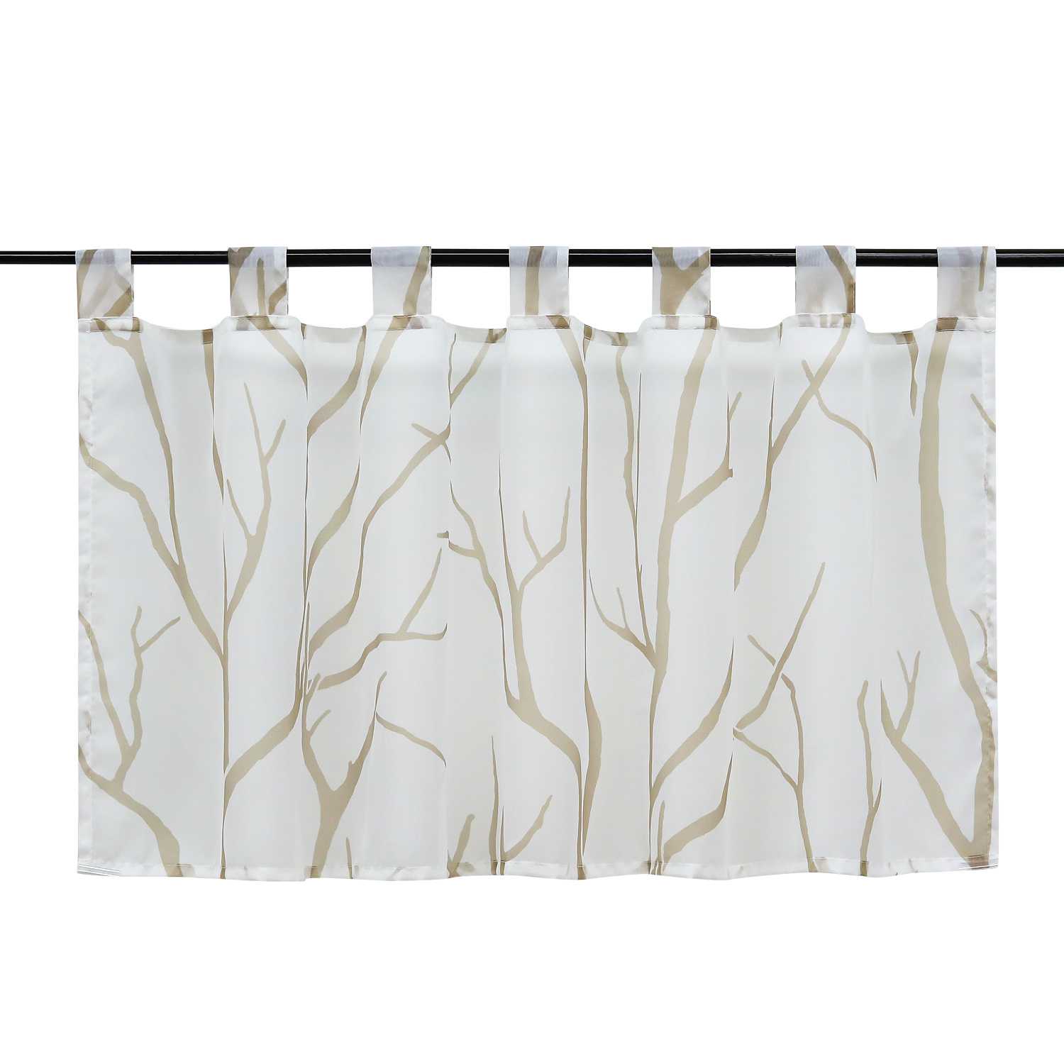 Cafe Curtain Semi-Sheer with Pattern 1 Piece - Sand, H x W 60 x 140cm