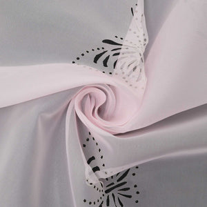 Cafe Curtain with Butterfly Design Triangular Hem 1 Piece - Gray, W x H 40 x 90cm