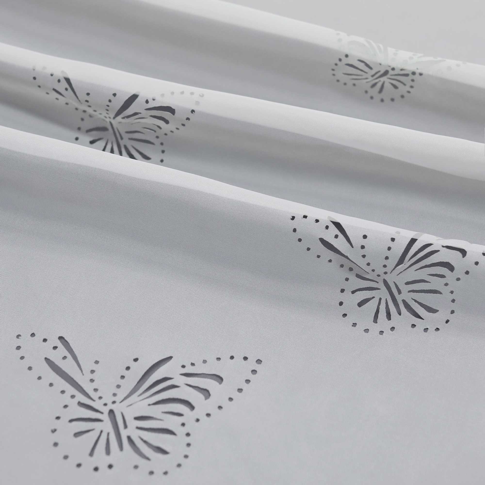 Cafe Curtain with Butterfly Design Triangular Hem 1 Piece - Blue, W x H 60 x 120cm