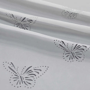 Cafe Curtain with Butterfly Design Triangular Hem 1 Piece - Blue, W x H 60 x 120cm