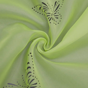 Cafe Curtain with Butterfly Design Triangular Hem 1 Piece