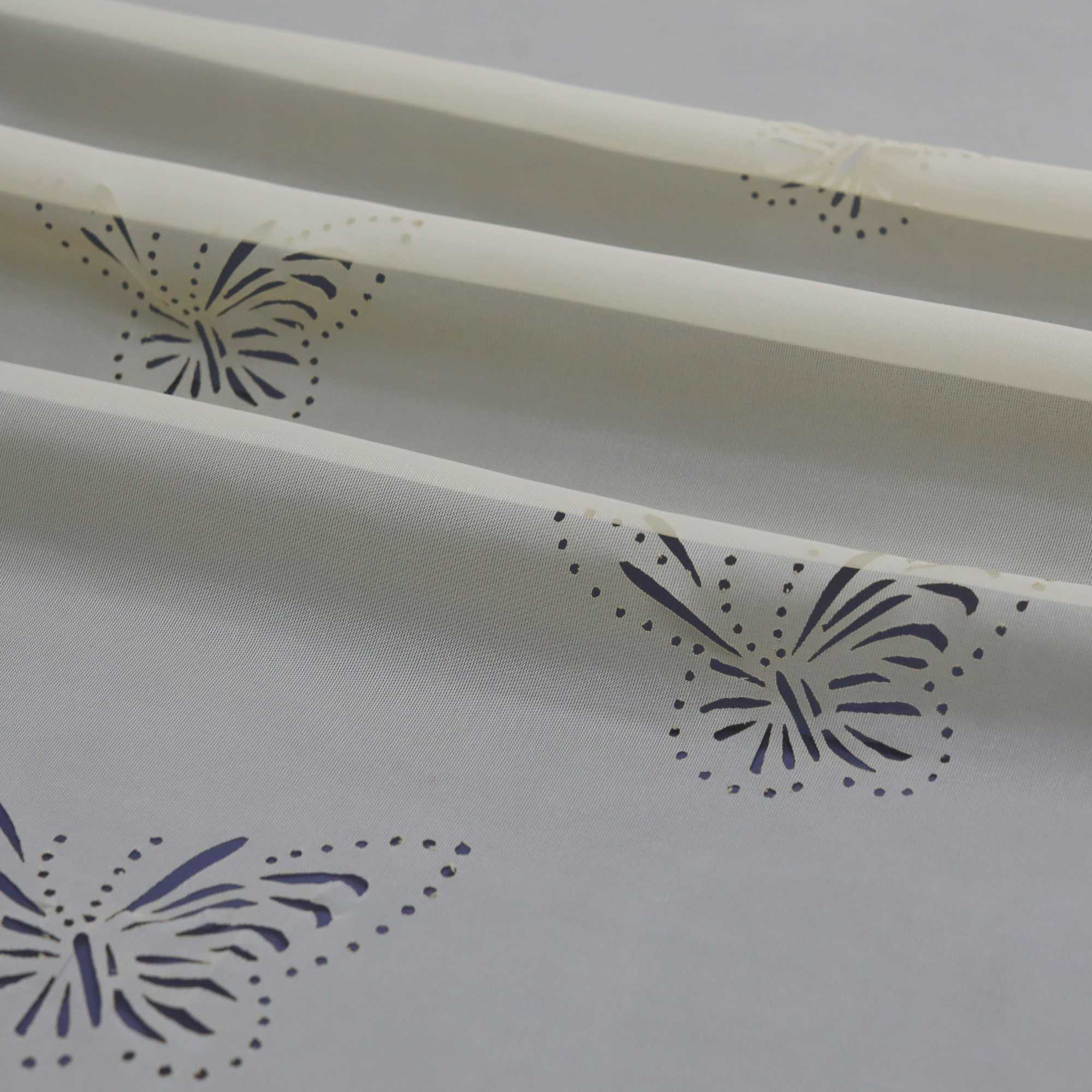 Cafe Curtain with Butterfly Design Triangular Hem 1 Piece