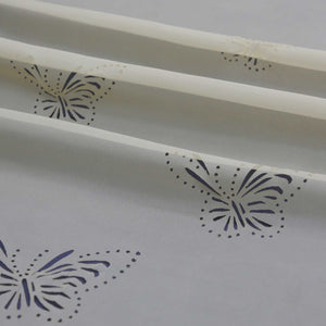 Cafe Curtain with Butterfly Design Triangular Hem 1 Piece