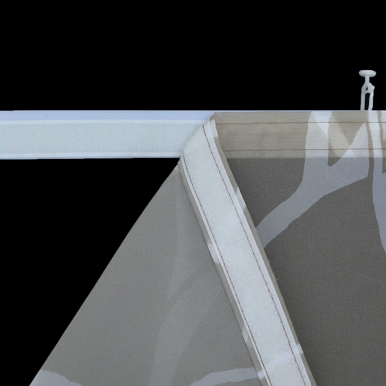 Tab-Top Curtain Panel with Branch Pattern Light-Filtering Set of 2