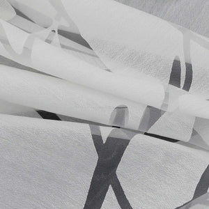 Curtain with Branch Pattern Light-Filtering Garden Style 1 Piece - White, Curtain-Tape Panel