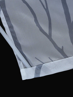 Tab-Top Curtain Panel with Branch Pattern Light-Filtering Set of 2 - Sand, H x W 145 x 57 cm