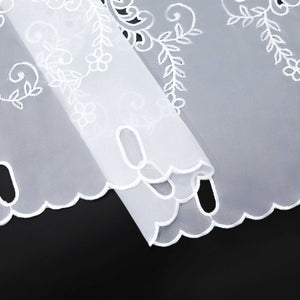 Cafe Curtain with Rod Pocket Short with Floral Pattern