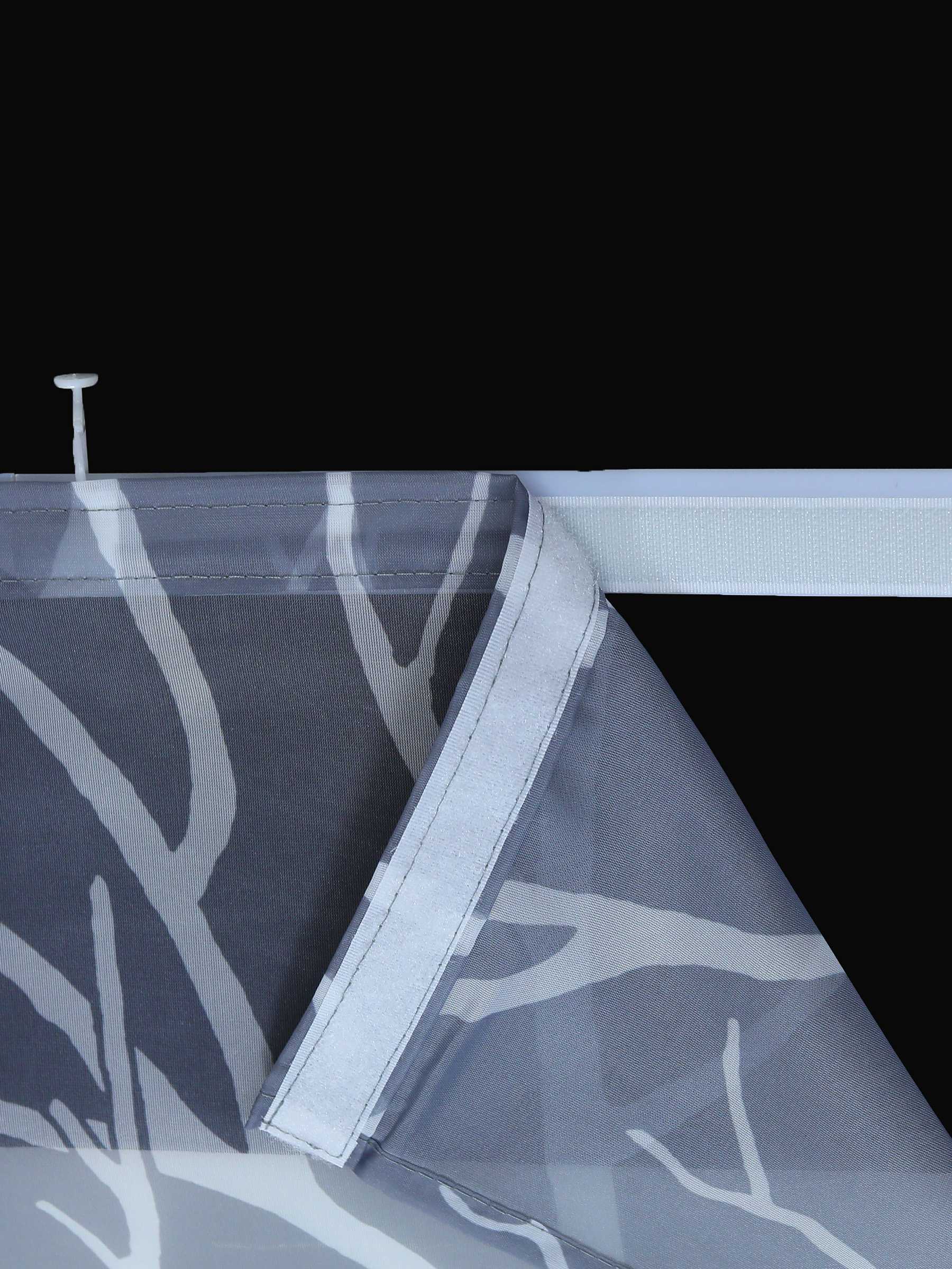 Tab-Top Curtain Panel with Branch Pattern Light-Filtering Set of 2 - Brown, H x W 245 x 57 cm