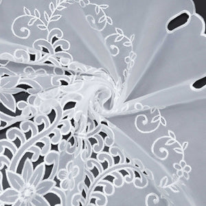 Cafe Curtain with Rod Pocket Short with Floral Pattern