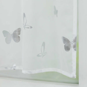 Cafe Curtain with Butterfly Shimmer Print Modern, Short - Gold, H x W 45 x 90cm
