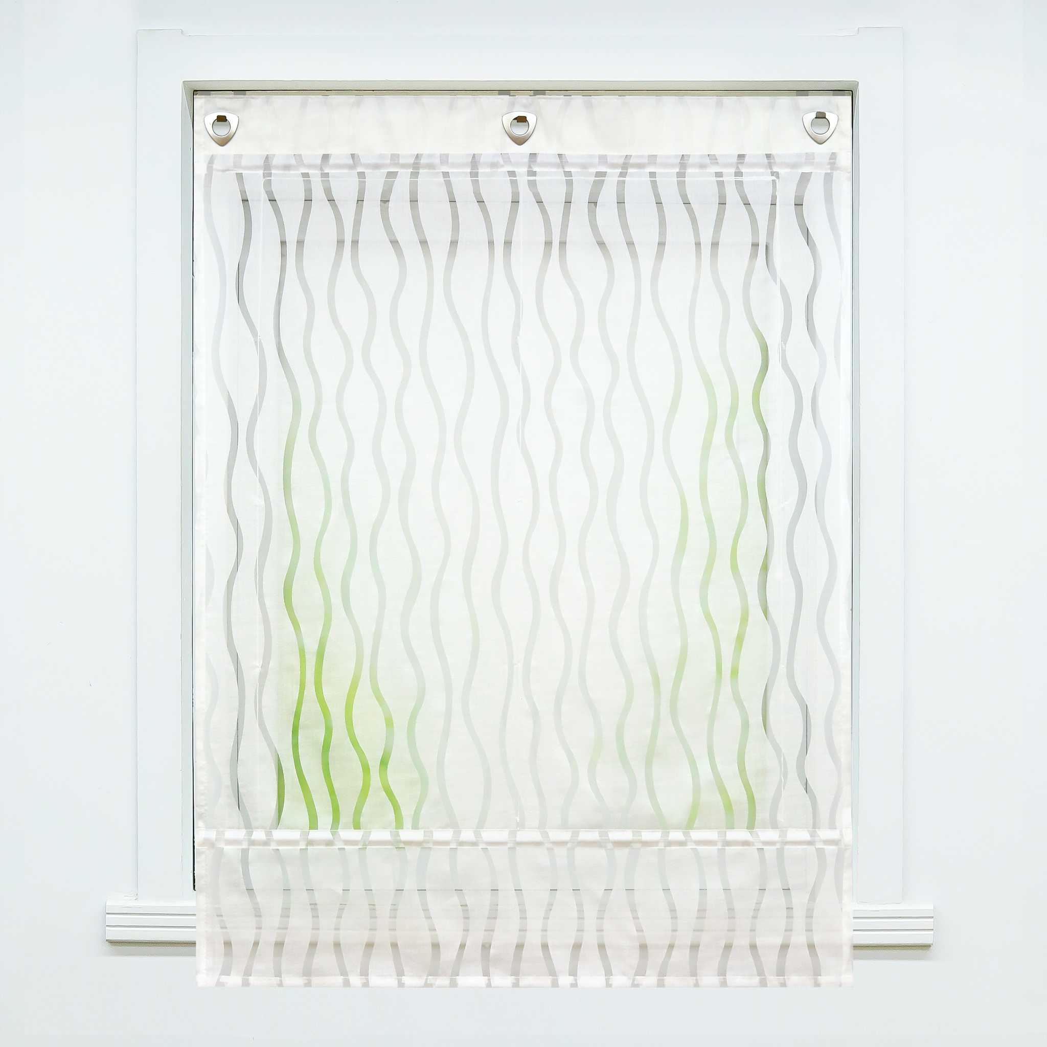 Roman Shade with U-Hooks with Wave Pattern and Decorative Folds Light-Filtering 1 Piece - White, H x W 140 x 80cm