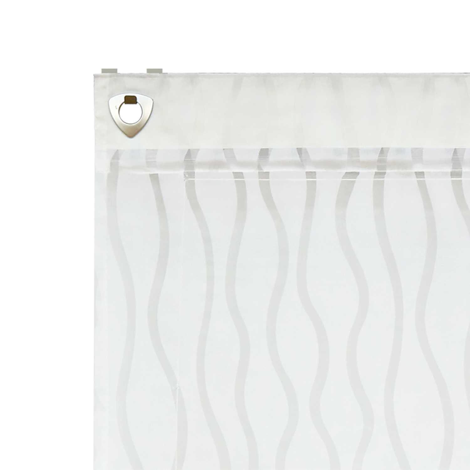 Roman Shade with U-Hooks with Wave Pattern and Decorative Folds Light-Filtering 1 Piece - White, H x W 140 x 140cm