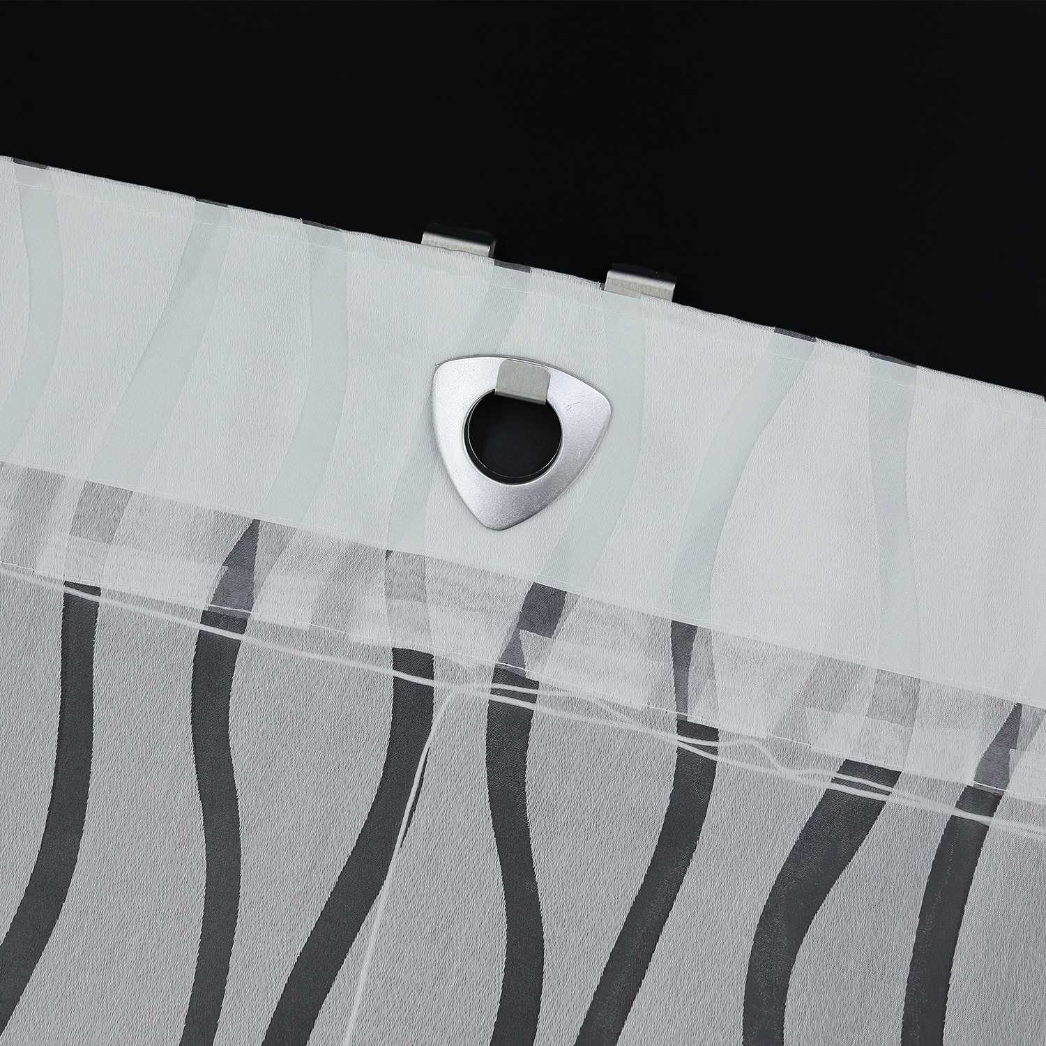 Roman Shade with U-Hooks with Wave Pattern and Decorative Folds Light-Filtering 1 Piece