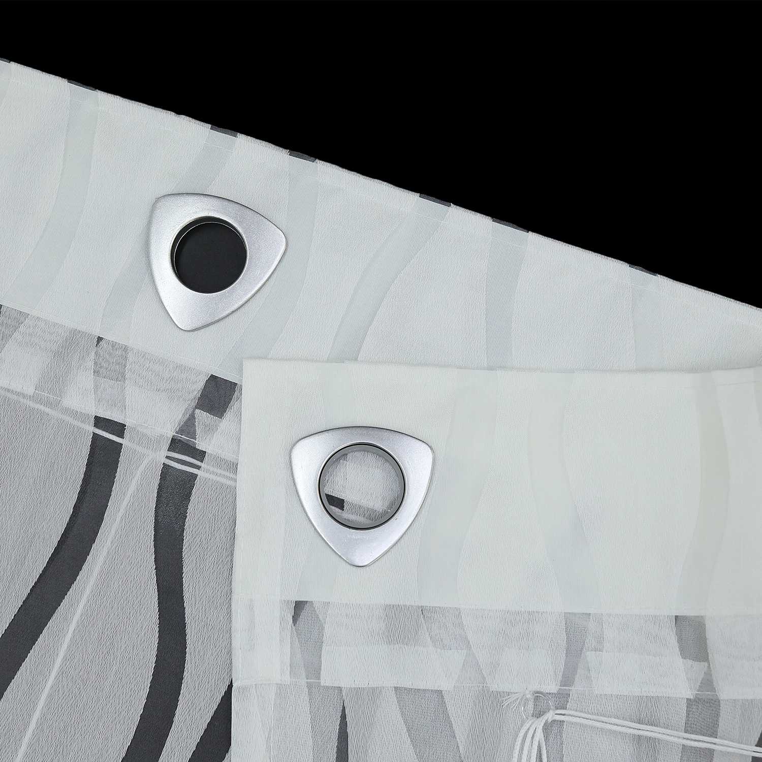 Roman Shade with U-Hooks with Wave Pattern and Decorative Folds Light-Filtering 1 Piece