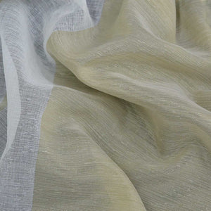 Cafe Curtain Gatherable White Stripe Pattern Semi-Sheer 1 Piece - Sand, W x H 145 x 60cm