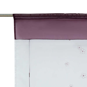 Roman Shade with Rod Pocket Voile Kitchen Curtains Modern with Embroidery Sheer 1 Piece - Purple, W x H 80 x 120cm