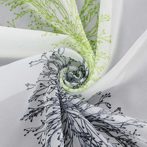 Curtain with Floral Pattern and Curtain Tape