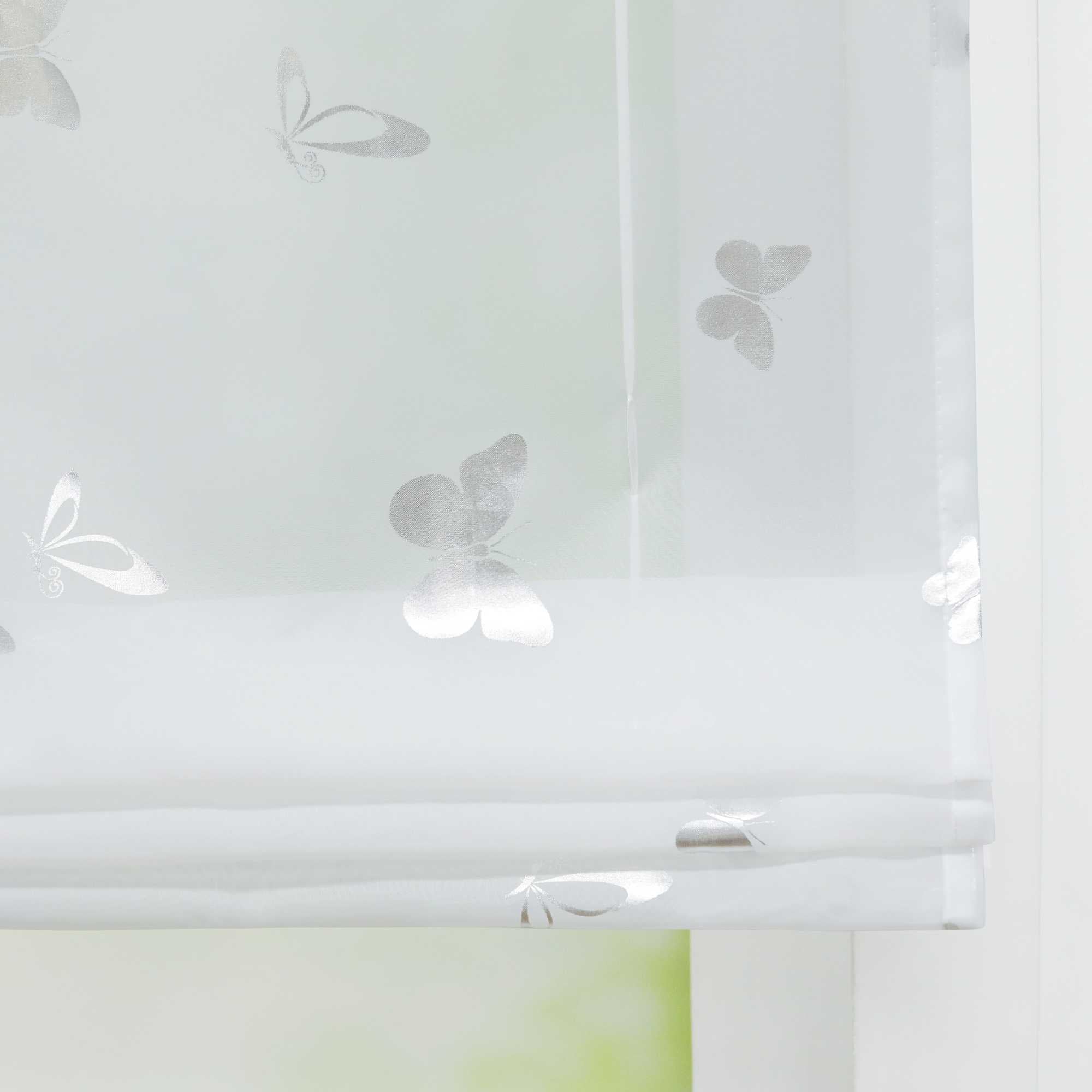Roman Shade with V-Shaped Tabs with Vibrant Butterfly Pattern 1 Piece