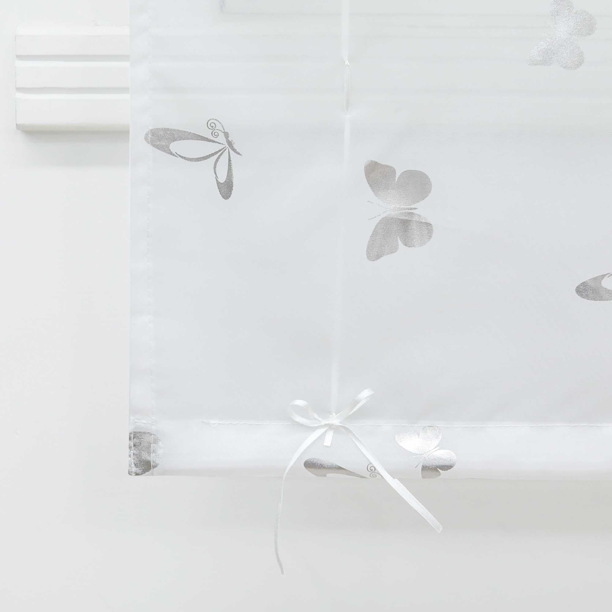 Roman Shade with V-Shaped Tabs with Vibrant Butterfly Pattern 1 Piece