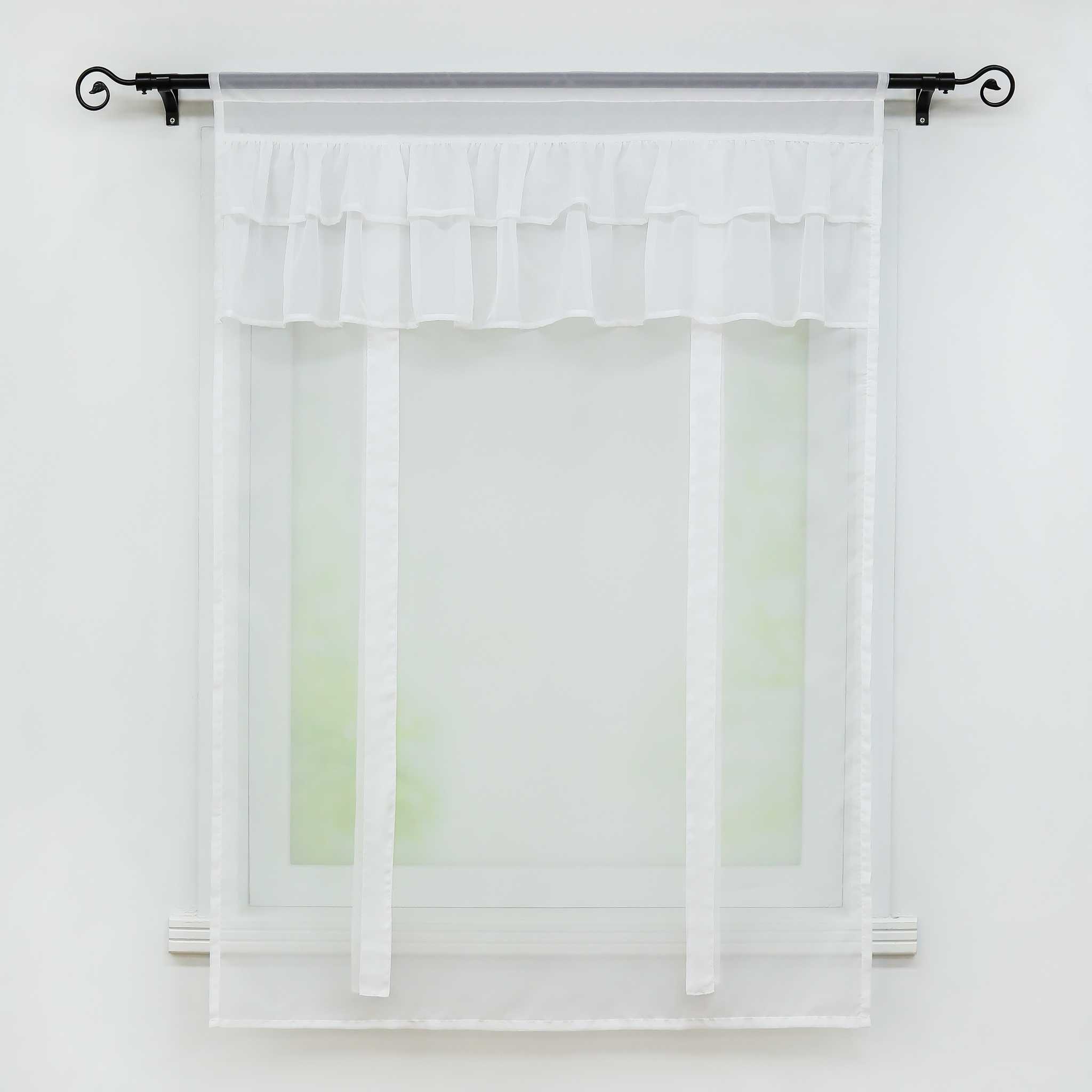 Roman Shade with Decorative Tab Tops - White, W x H 80 x 140cm