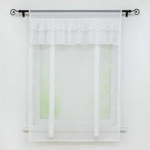 Roman Shade with Decorative Tab Tops - White, W x H 80 x 140cm