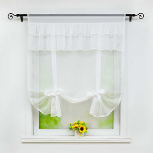 Roman Shade with Decorative Tab Tops - White, W x H 60 x 140cm