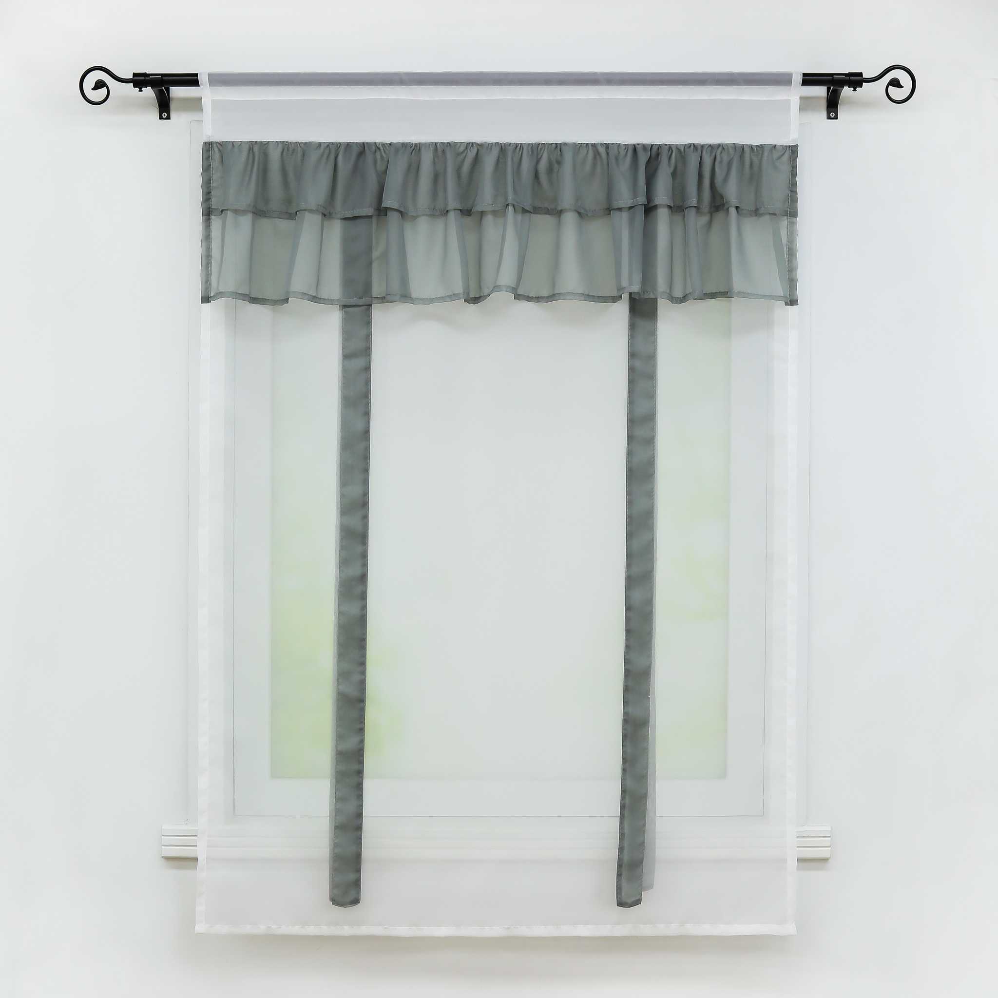 Roman Shade with Decorative Tab Tops