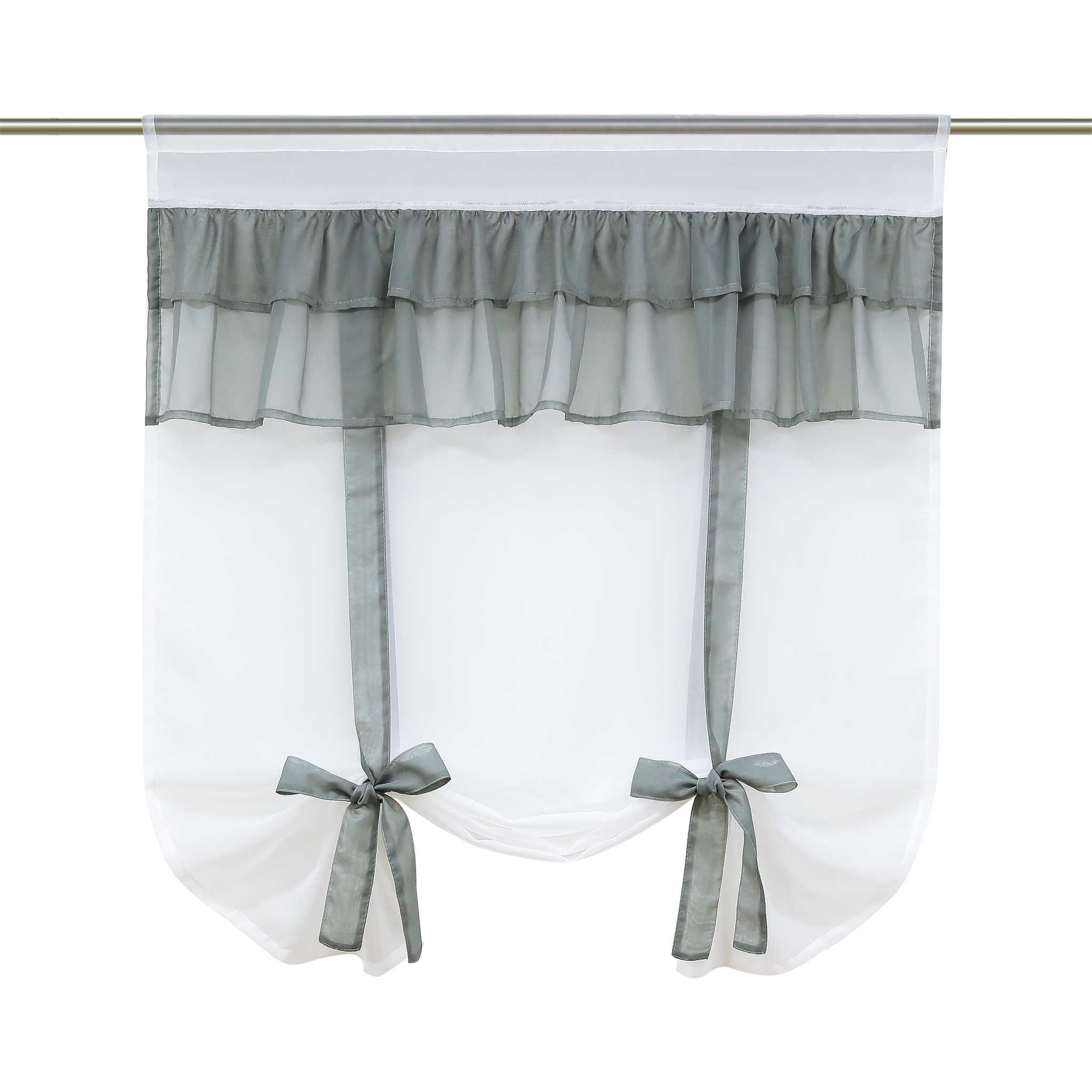 Roman Shade with Decorative Tab Tops