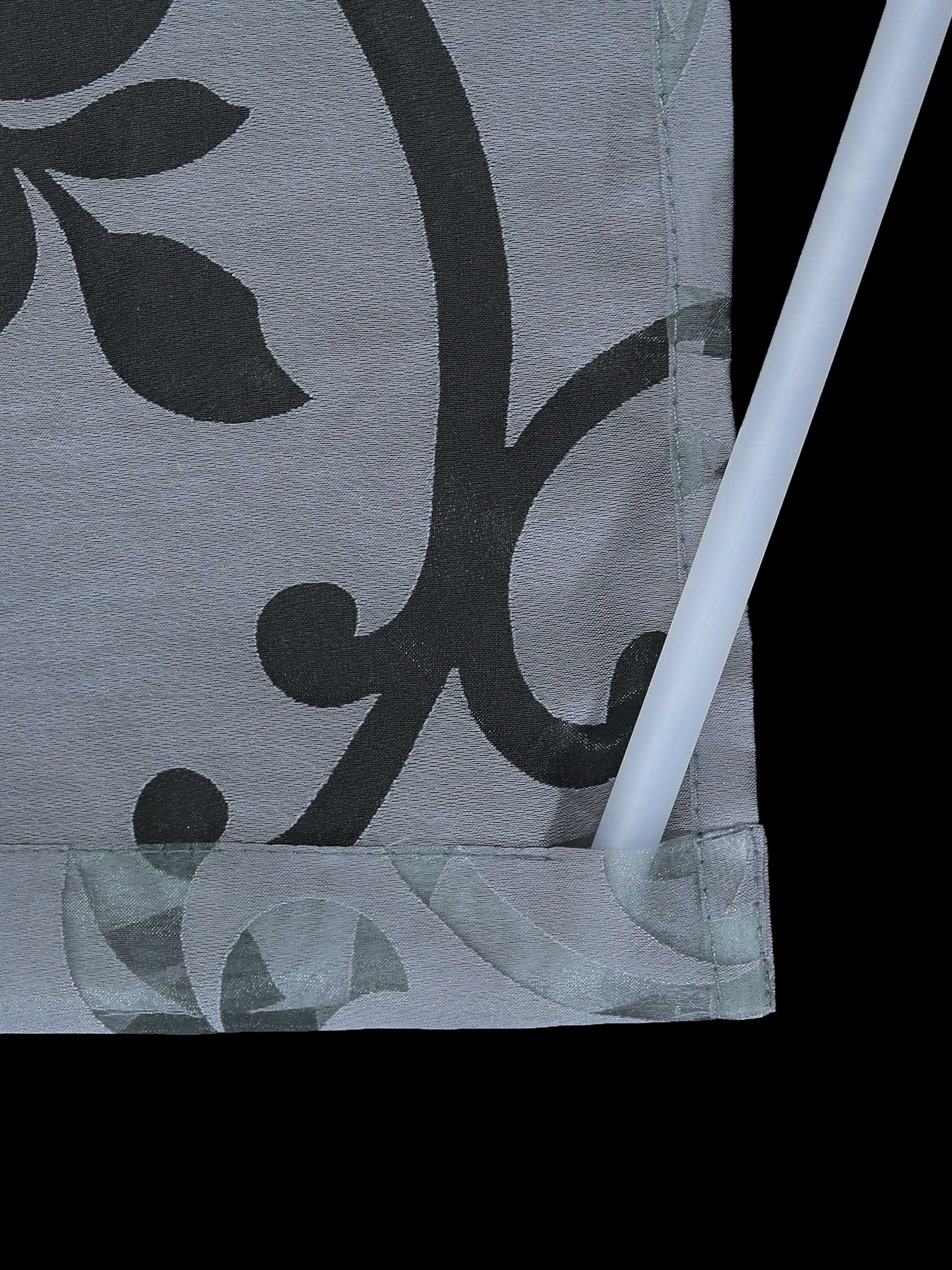 Hook-and-Loop Sliding Panel Curtains with Floral Pattern Set of 2