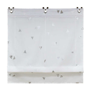 Roman Shade No-Drill with Hook Hanging Voile Grommet with Shimmer Print 1 Piece - White, W x H 100 x 130cm