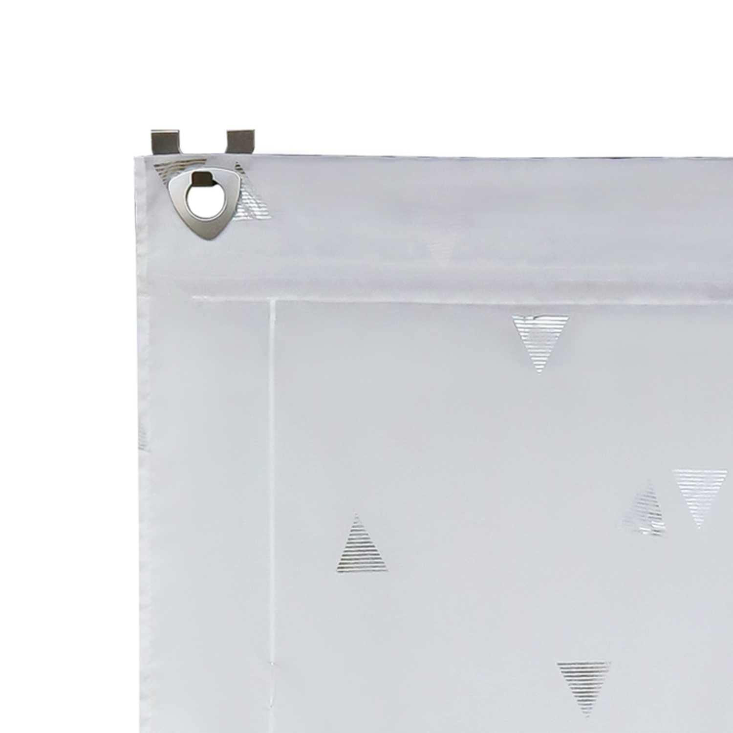 Roman Shade No-Drill with Hook Hanging Voile Grommet with Shimmer Print 1 Piece - White, W x H 120 x 130cm