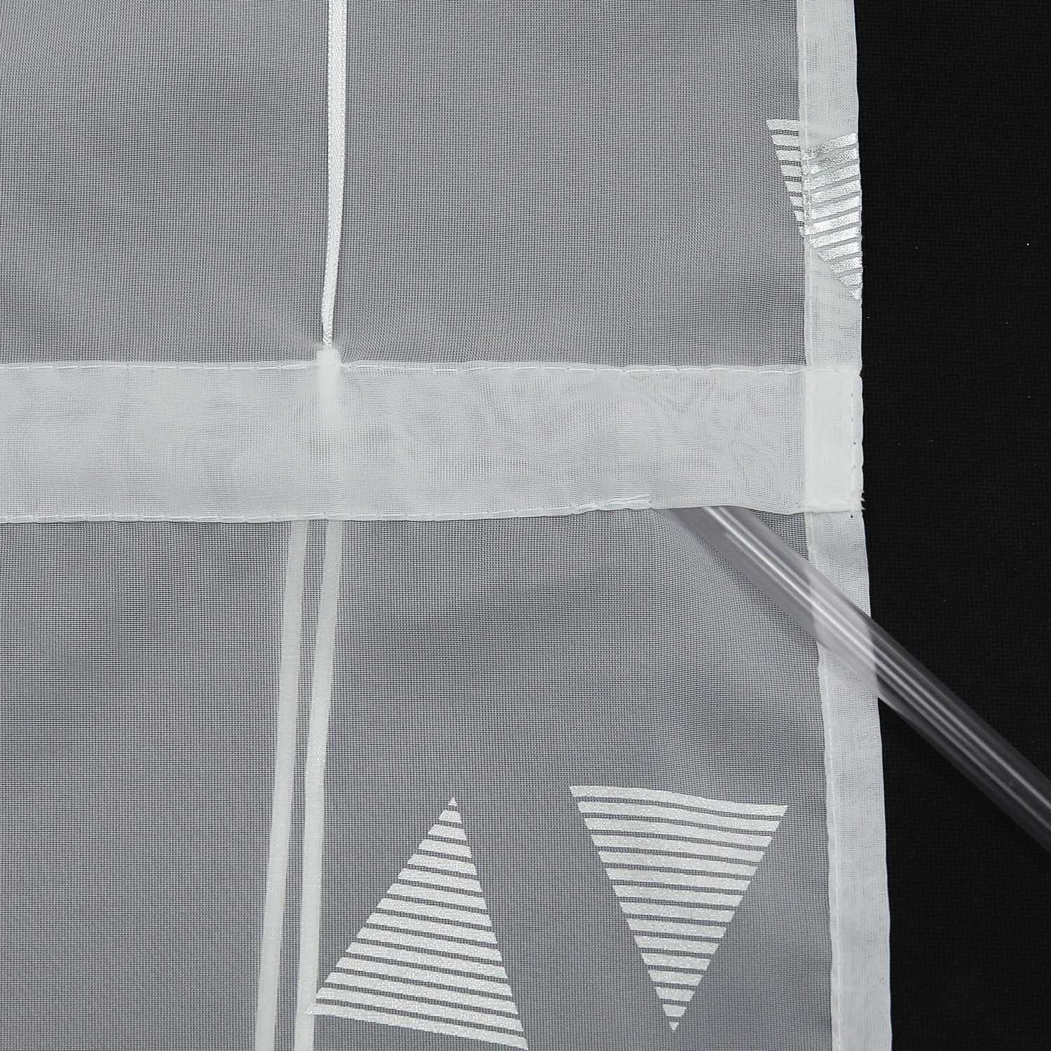 Roman Shade No-Drill with Hook Hanging Voile Grommet with Shimmer Print 1 Piece