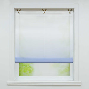 Roman Shade with V-Shaped Tabs Gradient Color Sheer Light Filtering Airy 1 Piece - Yellow, W x H 80 x 130cm