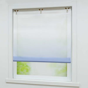 Roman Shade with V-Shaped Tabs Gradient Color Sheer Light Filtering Airy 1 Piece - Yellow, W x H 100 x 130cm