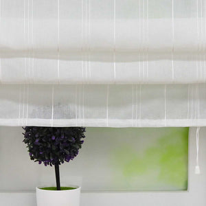Delien Roman Shade White with V-Shaped Tab Tops Height-Adjustable - Beige, W x H 60 x 140cm